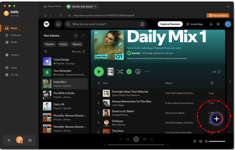Sidify All-In-One-conversiemodus
