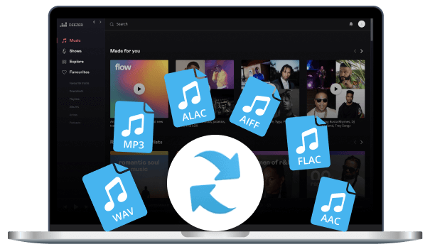 convert deezer music to MP3, AAC, FLAC, WAV, AIFF, ALAC