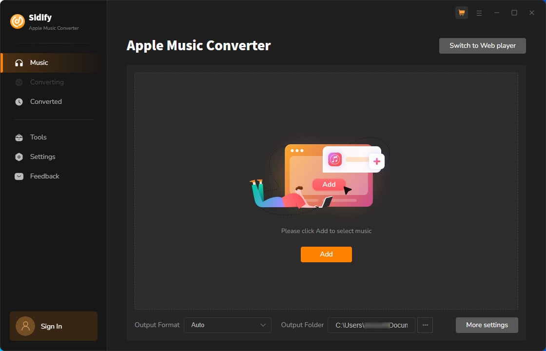 main interface of Sidify Apple Music Converter for Windows