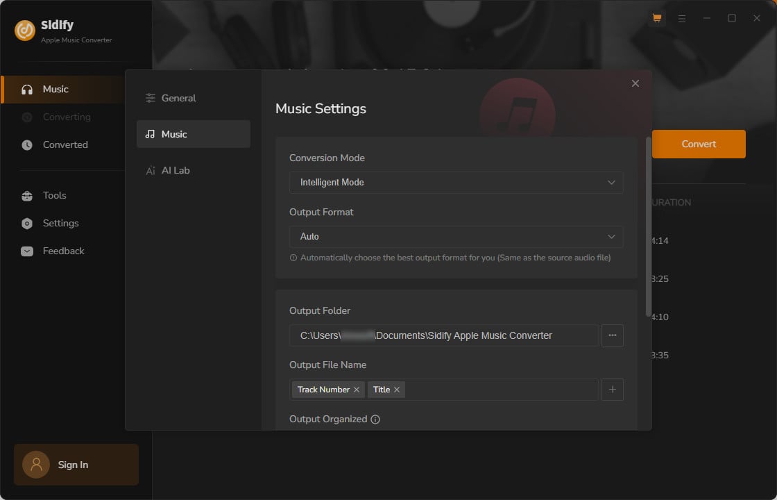 Customize output settings