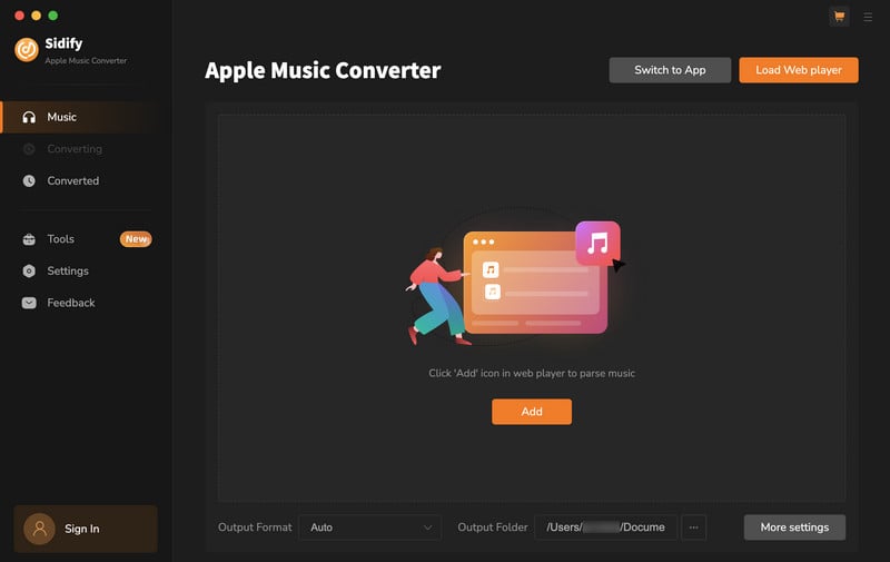 Main interface of Sidify Apple Music Converter Mac