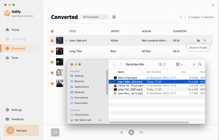 trova i file Apple Music alac
