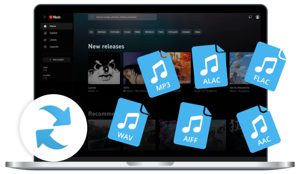 convert youtube music to MP3, AAC, FLAC, WAV, AIFF, ALAC