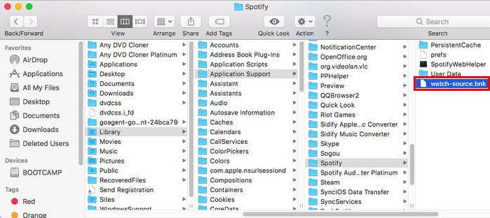 Cancella la cache dei file locali su Mac