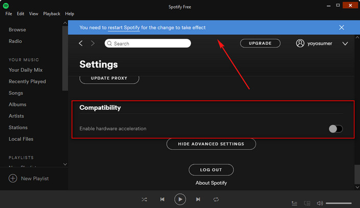 enable Allow Spotify to be opened from the web