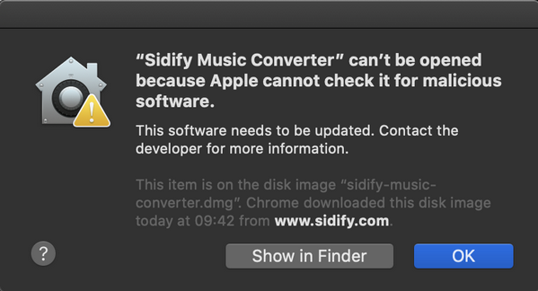 fail to open sidify