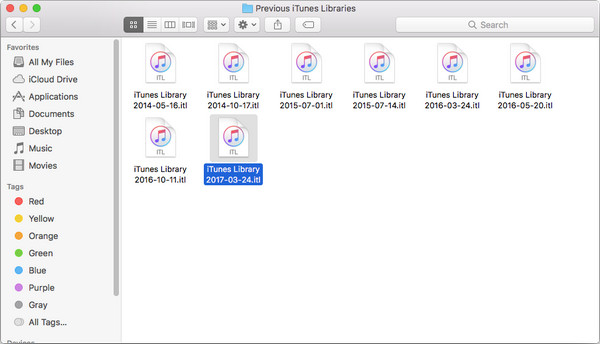 Find old version iTunes Library
