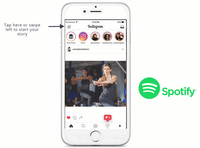 aggiungi musica da spotify alla storia di instagram