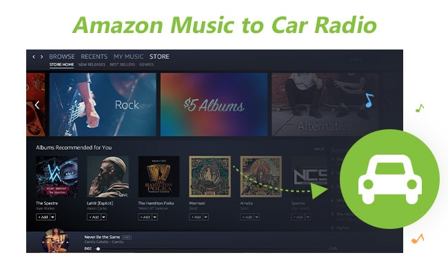 play amazon music on car radio