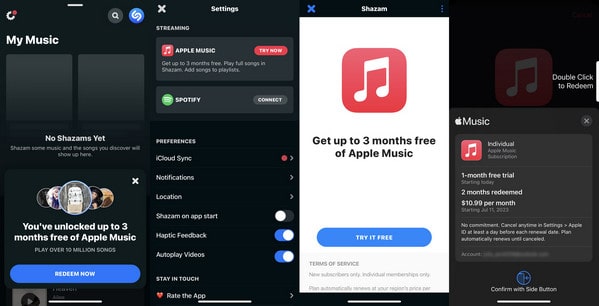 get 3 months apple music free trial via shazam