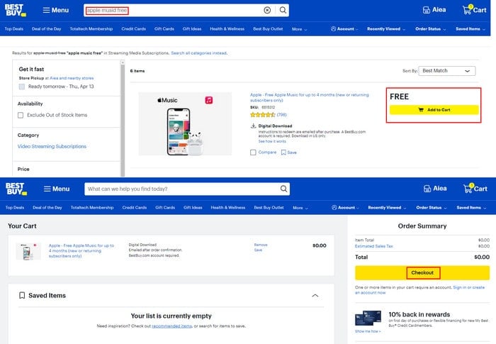 get BestBuy 4 months apple music free 