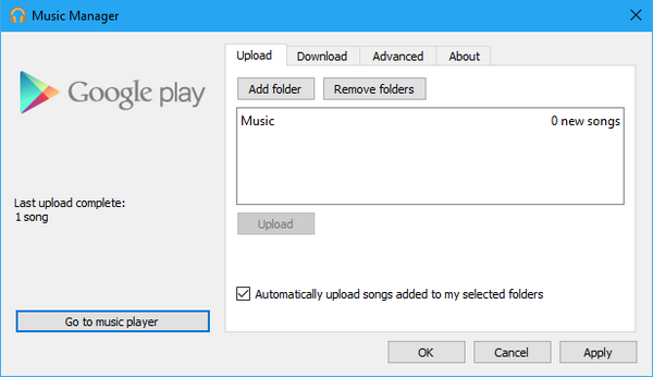 Upload local music to Google Play Music