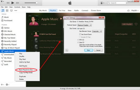 Burn Apple Music to CD
