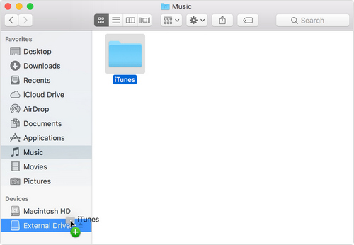 Backup iTunes music library yo external hard drive