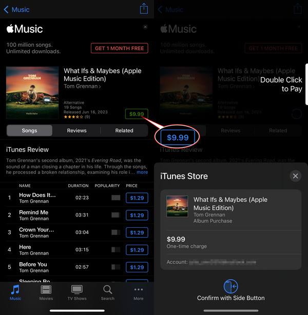 buy songs from itunes store on iphone