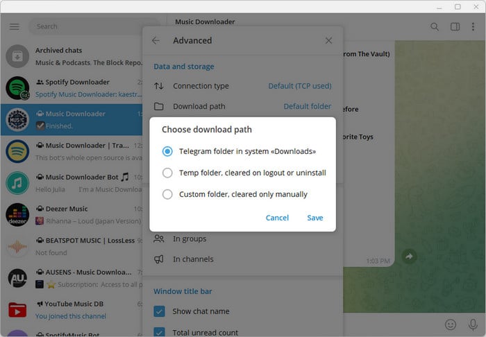 change telegram bots download path