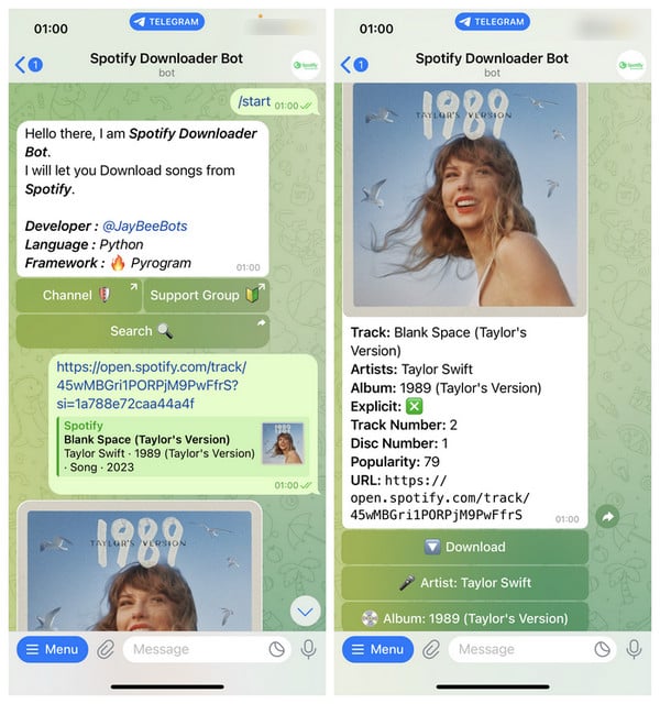 download spotify songs on telegram bots