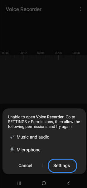voice recorder settings