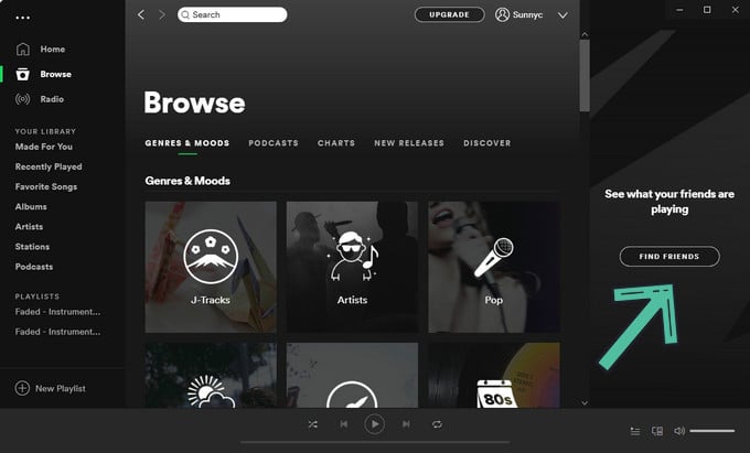 Aggiungi amici di Facebook su Spotify