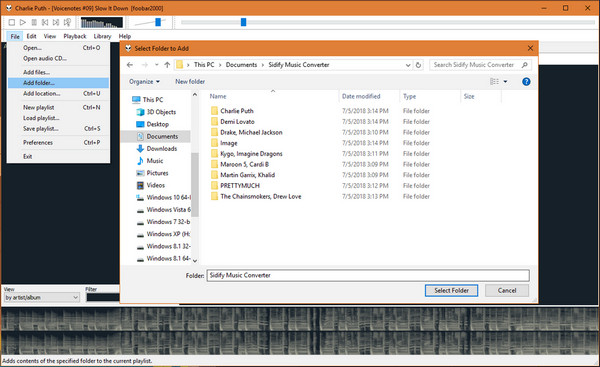 Add converted Spotify music to foobar 2000