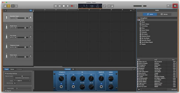 Aggiungi musica a GarageBand su Mac