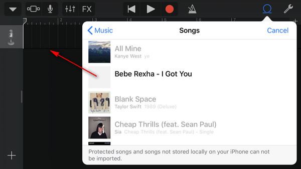 Add music to GarageBand