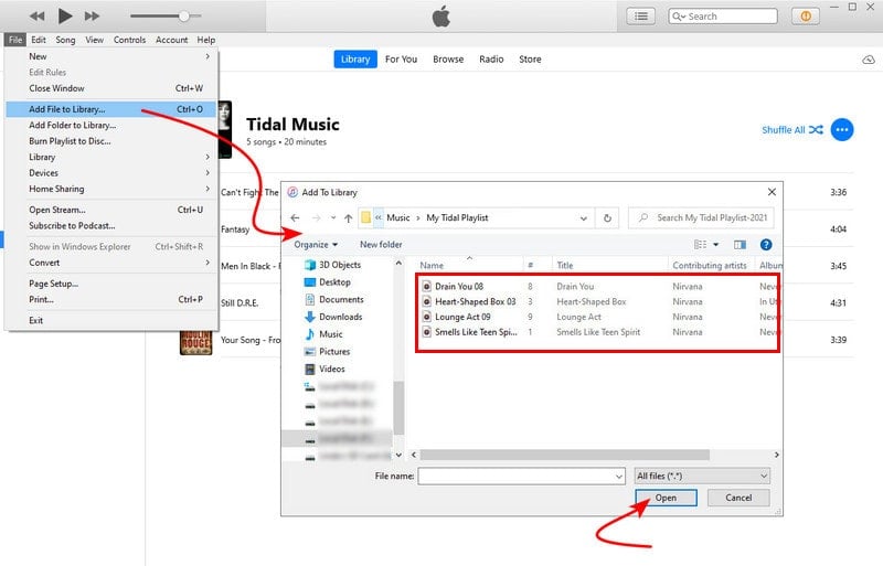 import tidal music to itunes library