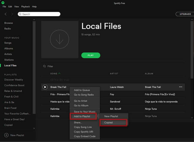 Add local music to playlist