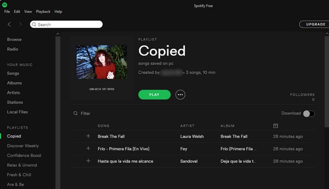 spotify downloading local files across computers