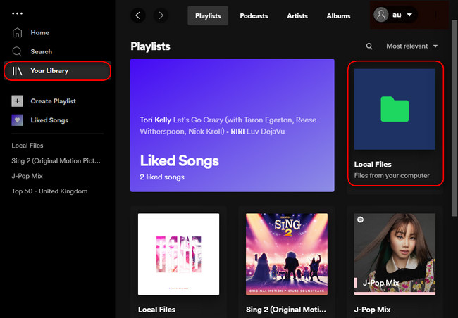 Find local files on Spotify