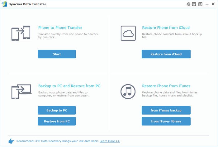 Samsung Data Transfer homepage
