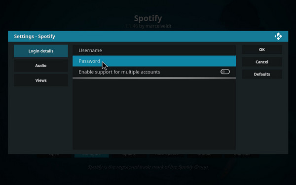 Configurare l'account Spotify