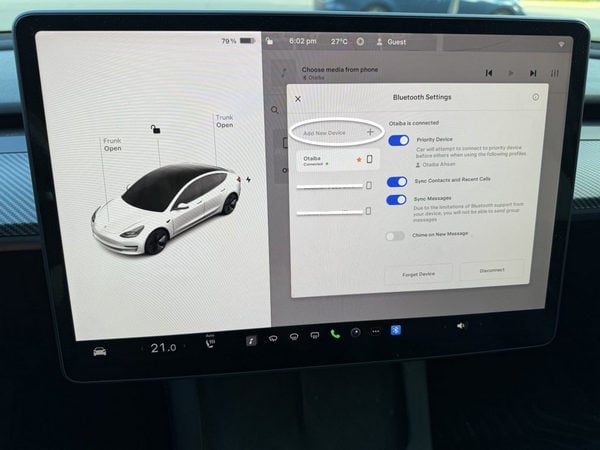 play apple music via bluetooth on tesla