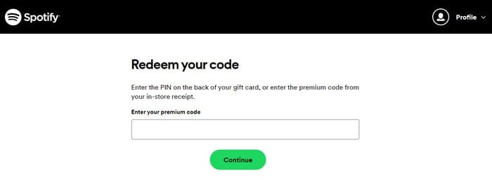 redeem spotify gift card 