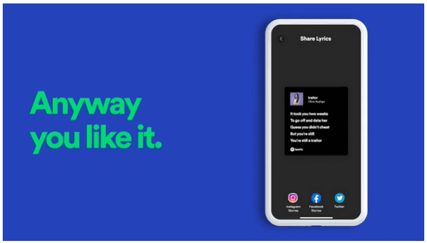 share spotify lyrics
