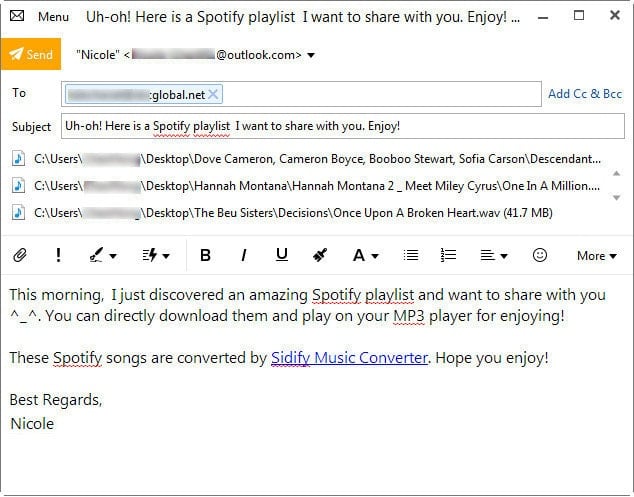 How to Share Spotify Song/ Playlist to friends via Email ...