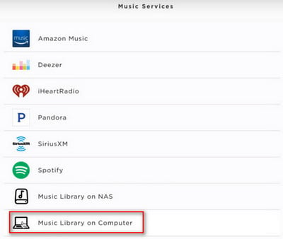 Music library on computer