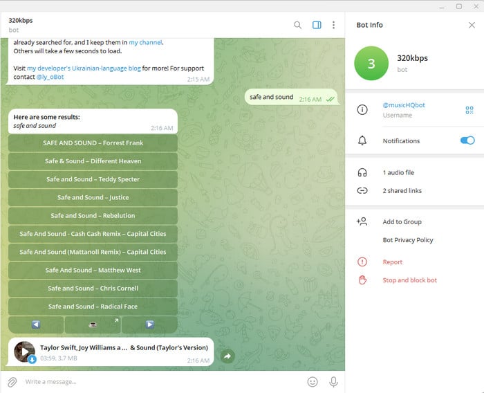 telegram spotify 320kbps bot