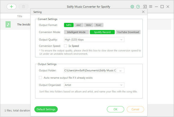 Choose MP3 as Output Format