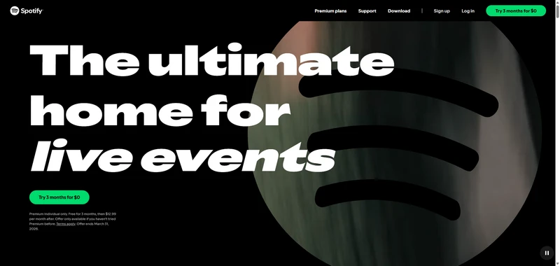 sign up for spotify to get 3 month premium free