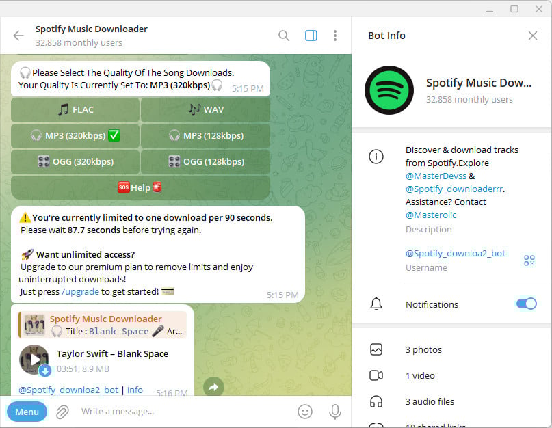 spotify music downloader bot