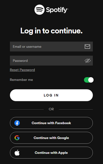 spotify login