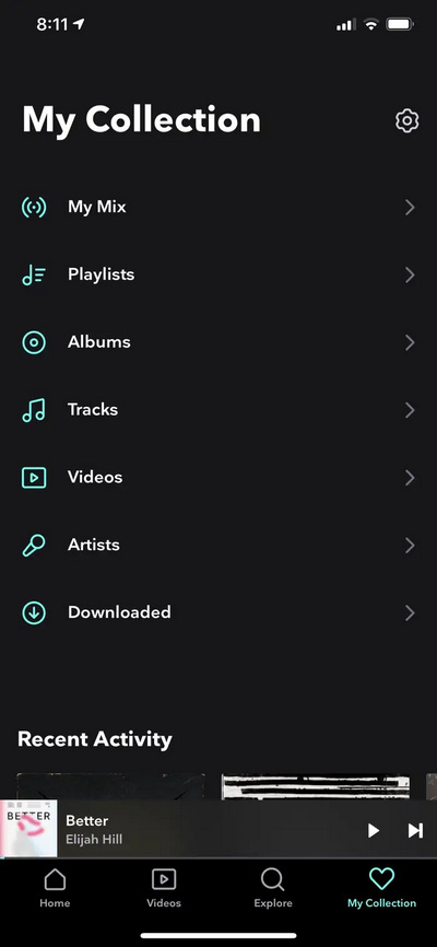 tidal music stored on iphone