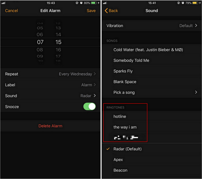 Choose Spotify music as iPhone alarm