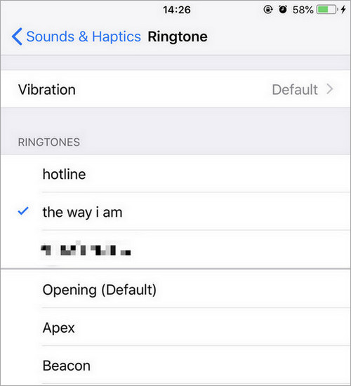 Select ringtone for iPhone