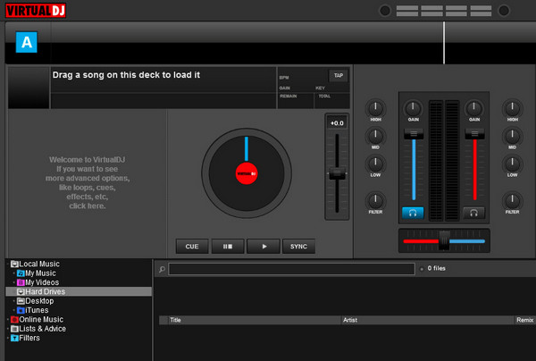 Aggiungi Apple Music locale al software Virtual DJ