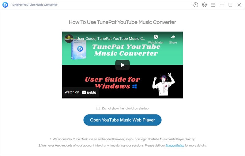 esegui il convertitore di musica di tunepat youtube