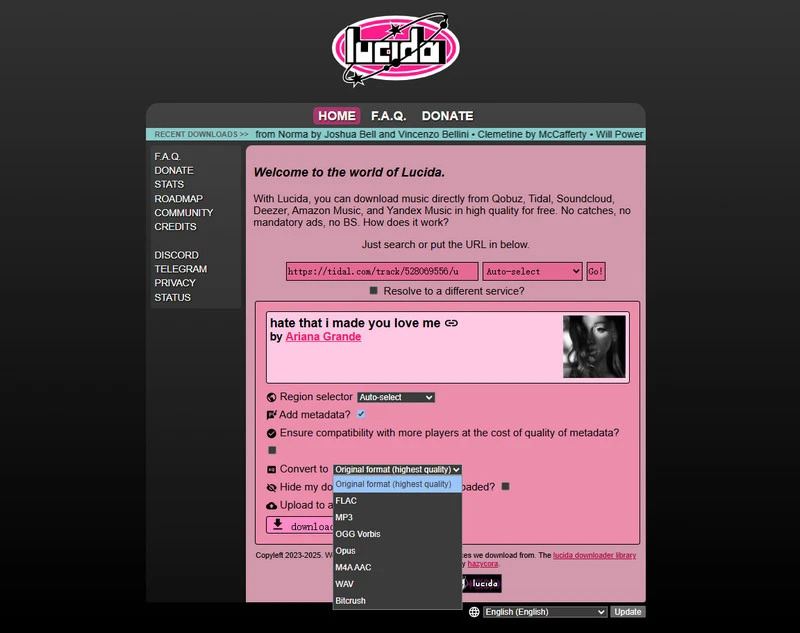 lucida tidal mp3 online