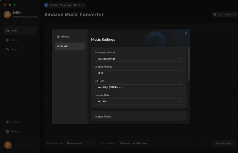 customize output settings