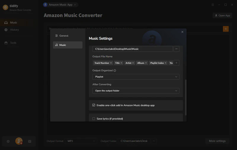 select output format as MP3